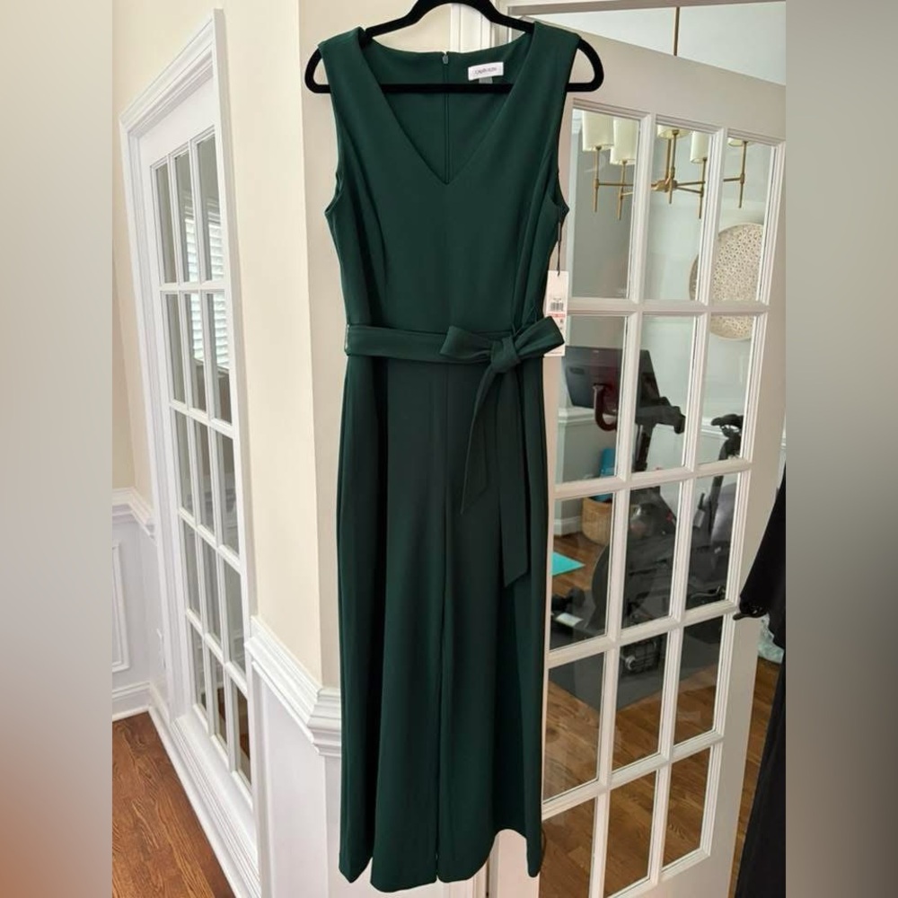 Calvin Klein Forest Green Sleeveless Jumpsuit